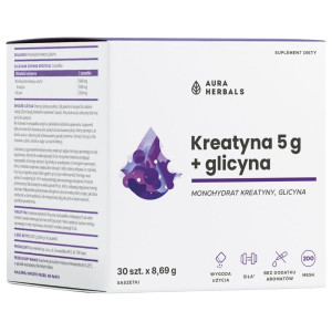 Aura Herbals Kreatyna 5 g + Glicyna 3 g - 30 saszetek