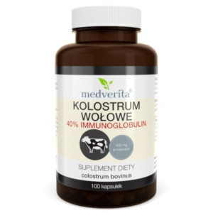 Medverita Colostrum wołowe 400 mg, 40% immunoglobulin - 100 kapsułek