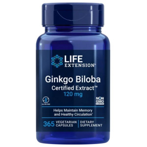 Life Extension Ginkgo Biloba (Miłorząb japoński) 120 mg - 365 kapsułek