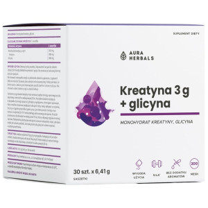Aura Herbals Kreatyna 3 g + Glicyna 3 g - 30 saszetek