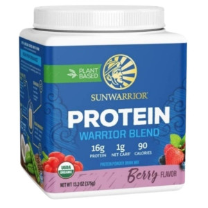 Sunwarrior Protein Warrior Blend, Białko roślinne, jagoda - 375 g