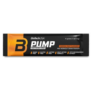 BioTech USA Napój w proszku Pump Caffeine Free, Owoce Tropikalne - 11 g