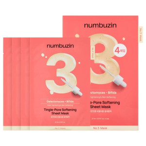Numbuzin No.3 Maska zwężająca pory z fermentami - 5 sztuk
