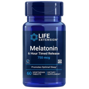 Life Extension Melatonina 750 mcg przedłużone uwalnianie - 60 tabletek