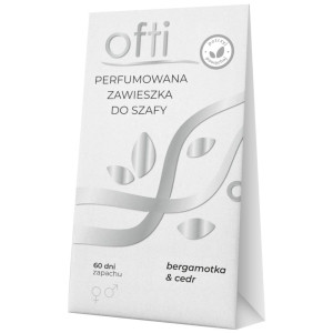 Bros OFTI Perfumowana zawieszka do szafy, bergamotka & cedr - 1 sztuka