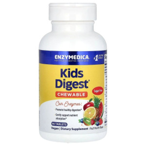 Enzymedica Kids Digest™ Enzymy trawienne dla dzieci, poncz owocowy - 90 tabletek do żucia