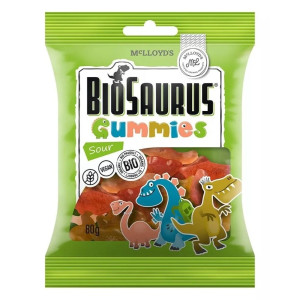 McLloyd's BioSaurus Żelki kwaśne bezglutenowe - 80 g