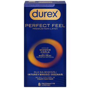 Durex Perfect Feel Prezerwatywy z efektem ciepła bez lateksu - 8 sztuk