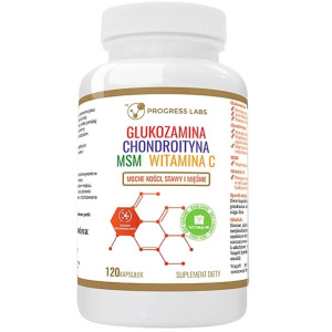 Progress Labs Glukozamina Chondroityna MSM Witamina C - 120 kapsułek