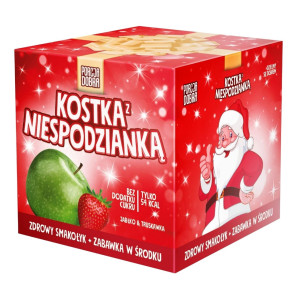 Porcja Dobra Świąteczna kostka z niespodzianką jabłko-truskawka - 16 g