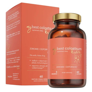 MyBestPharm MyBestColostrum Kids, truskawka - 60 pastylek