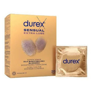 Durex Sensual Extra Lube Prezerwatywy supercienkie - 20 sztuk
