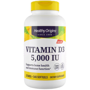 Healthy Originis Witamina D3 5000 IU - 540 kapsułek