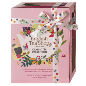 English Tea Shop Organic Classic Tea Collection Pink, Zestaw herbat - 12 piramidek