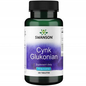 Swanson Cynk Zinc (Glukonian) 30 mg - 250 tabletek