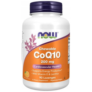 Now Foods CoQ10 (Koenzym Q10) 200 mg, pomarańcza - 90 tabletek do ssania