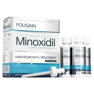 Foligain Low Alcohol Minoxidil 5% Kuracja na porost włosów dla mężczyzn - 3 sztuki