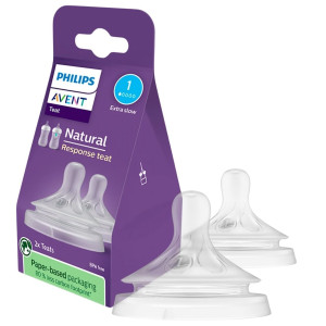 Philips Avent Responsywny Smoczek Natural z bardzo wolnym przepływem - 2 sztuki