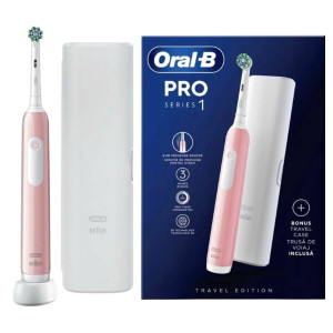 Oral-B Pro 1 Szczoteczka elektryczna do zębów + etui, różowa