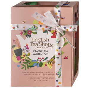 English Tea Shop Organic Classic Tea Collection Mocha Mousse, Zestaw herbat - 12 piramidek