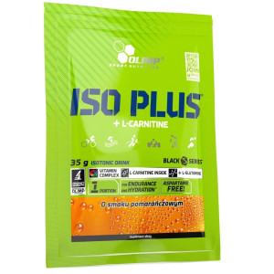Olimp Iso Plus Izotonik z L-karnityną w proszku, pomarańczowy - 35 g