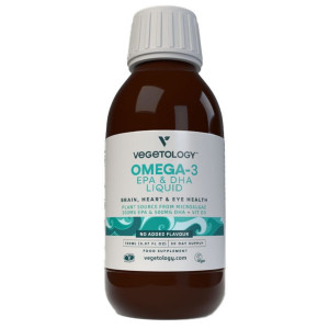 Vegetology Omega-3 DHA & EPA + Witamina D3 w płynie, bezsmakowe - 150 ml