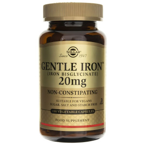 Solgar Gentle Iron, chelat aminokwasowy 20 mg - 180 kapsułek
