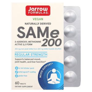 Jarrow Formulas SAMe 200 (S-adenozylo L-metionina) - 60 tabletek