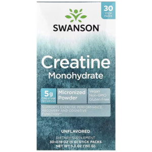 Swanson Monohydrat kreatyny, bezsmakowe - 30 saszetek