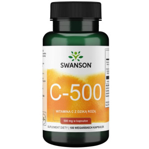 Swanson Witamina C 500 mg z dziką różą - 100 kapsułek
