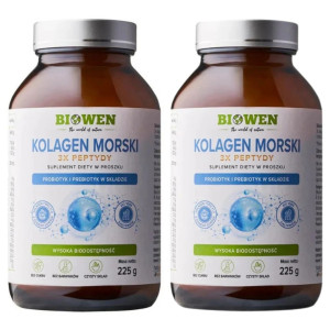 Biowen Kolagen morski typu I i III z dzikiego dorsza zestaw - 2 x 225 g
