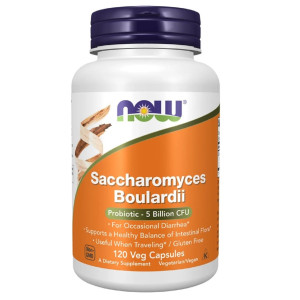NOW Foods Saccharomyces boulardii probiotyczny szczep 5 mld CFU - 120 kapsułek wegańskich