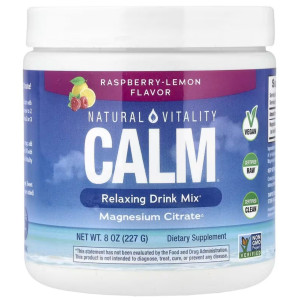 Natural Vitality Calm Magnez w proszku, malinowo-cytrynowy - 200 g