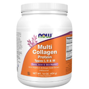 NOW Foods Multi Collagen Protein Types I, II, III puder - 454 g