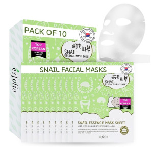 Esfolio Pure Skin Snail Essence Mask Nawilżająca maska w płachcie ze śluzem ślimaka - 10x25 ml