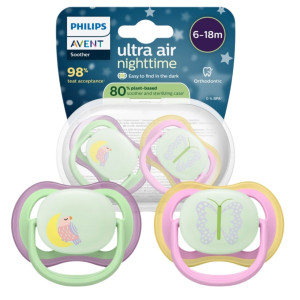 Philips Avent Ultra Air Nighttime smoczek ortodontyczny 6-18 m - 2 sztuki