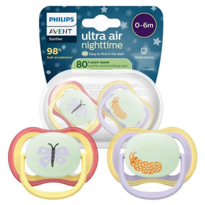 Philips Avent Smoczki Ultra Air Nighttime 0-6 m - 2 sztuki