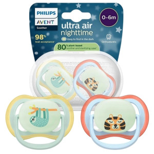 Philips Avent Ultra Air Night Smoczki uspokajające 0-6 m - 2 sztuki