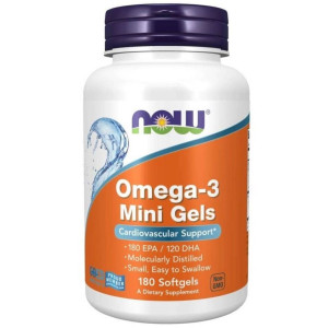 Now Foods Omega-3 Mini Gels Fish Oil - 180 kapsułek