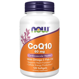 NOW Foods CoQ10 60 mg z Omega-3 - 120 kapsułek