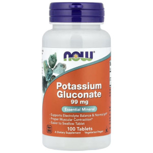 NOW Foods Potassium Gluconate 99 mg - 100 tabletek