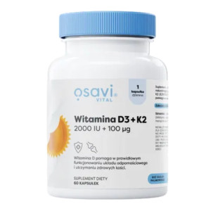 Osavi Witamina D3 + K2 2000 IU + 100 mcg - 60 kapsułek miękkich