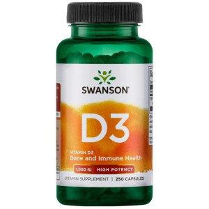 Swanson Witamina D3 1000 IU - 250 kapsułek