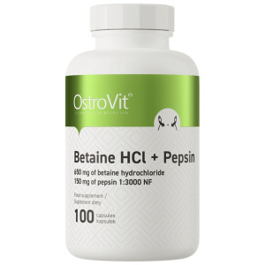 OstroVit Betaina HCl + Pepsyna - 100 kapsułek