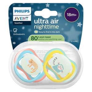 Philips Avent Smoczek Ultra Air Nighttime 18 m+ - 2 sztuki