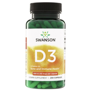 Swanson Witamina D3 400 IU (10 mcg) - 250 kapsułek