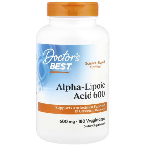 Doctor's Best Kwas Alfa liponowy 600 mg - 180 kapsułek