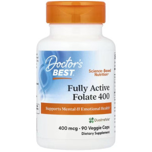 Doctor's Best Kwas Foliowy z Quatrefolic 400 mcg - 90 kapsułek