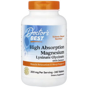 Doctor's Best Chelat Magnezu (Magnesium Chelated) - 240 tabletek