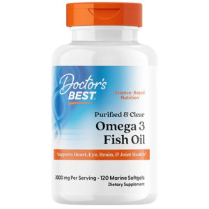 Doctor's Best Oczyszczony Olej Omega-3 2000 mg - 120 kapsułek